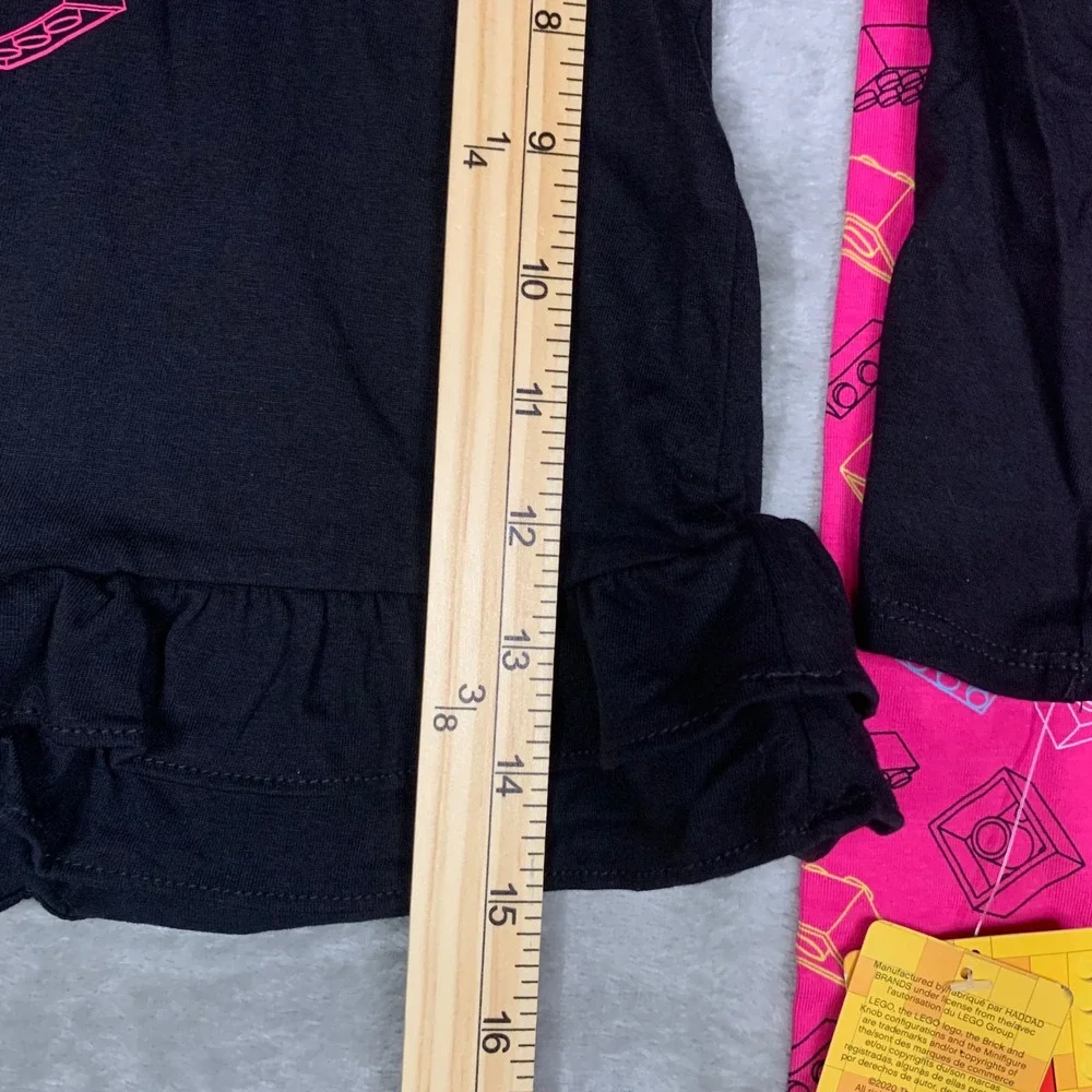 NEW LEGO Girls 2-Piece Outfit Set Size 3T Pink Black Play It Cool Shirt Leggings